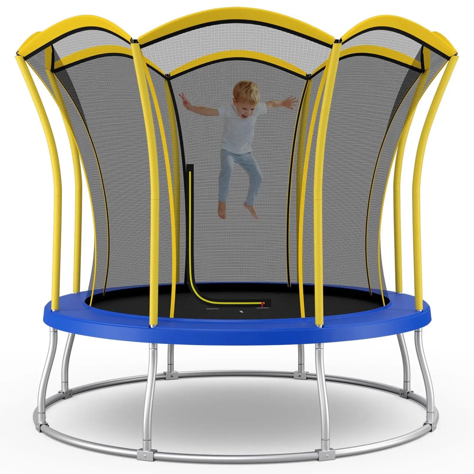 10 Feet Unique Flower Shape Trampoline with Galvanized Steel Frame by DirectDeals