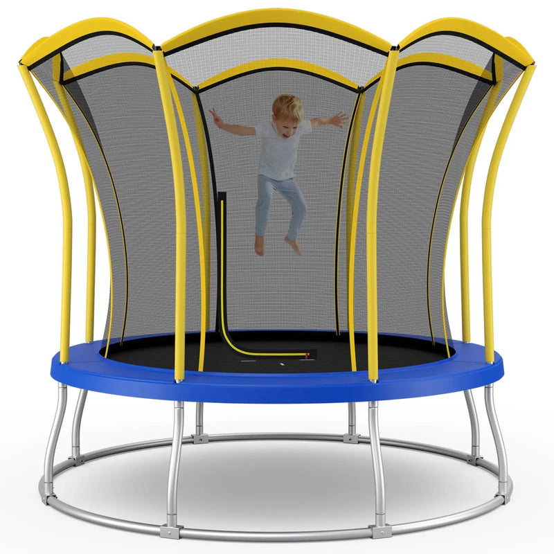 10 Feet Unique Flower Shape Trampoline with Galvanized Steel Frame by DirectDeals