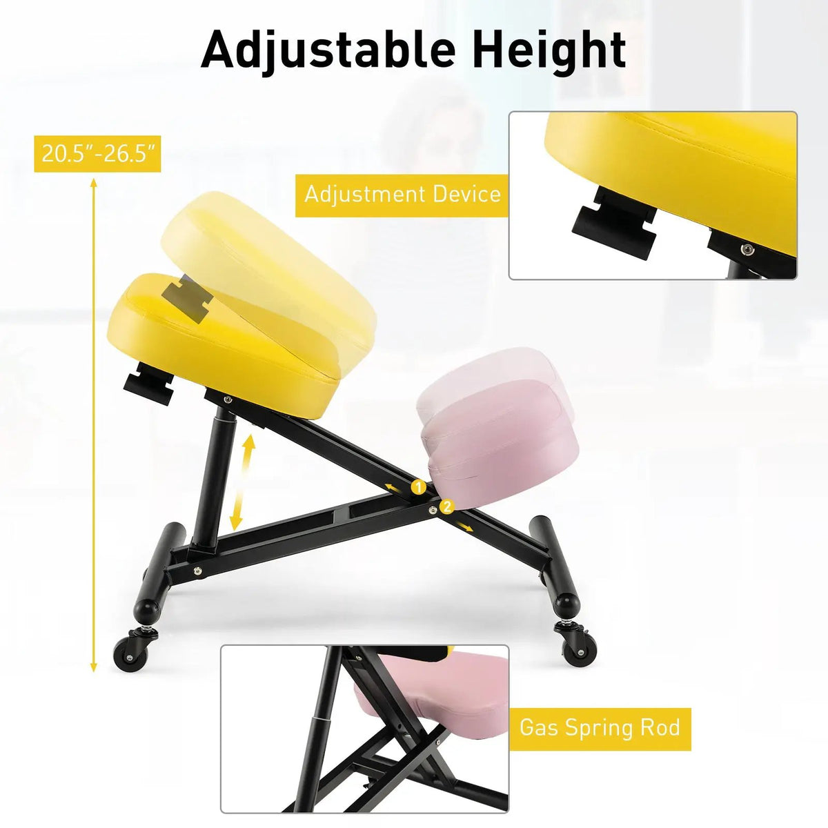 Adjustable Ergonomic Kneeling Chair with Upgraded Gas Spring Rod and Thick Foam Cushions, photo 14 of 16