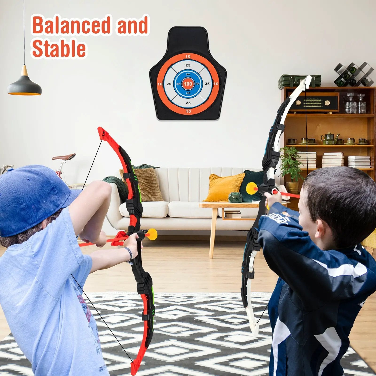 Youth Archery Bow Set with LED Light Up Bow and 20 Suction Cup Arrows for Kids by DirectDeals