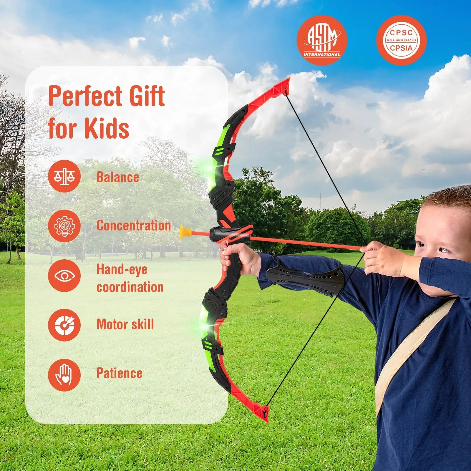 Youth Archery Bow Set with LED Light Up Bow and 20 Suction Cup Arrows for Kids by DirectDeals
