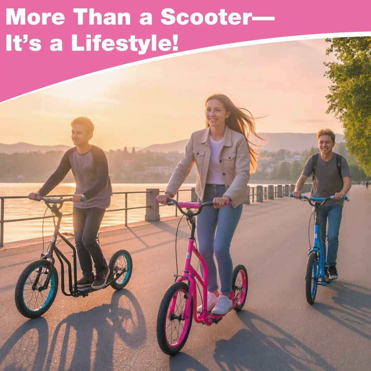 Youth Scooter with Adjustable Handlebar and 16/14-Inch Inflatable Wheels for Age 8+ Years Old, photo 20 of 24