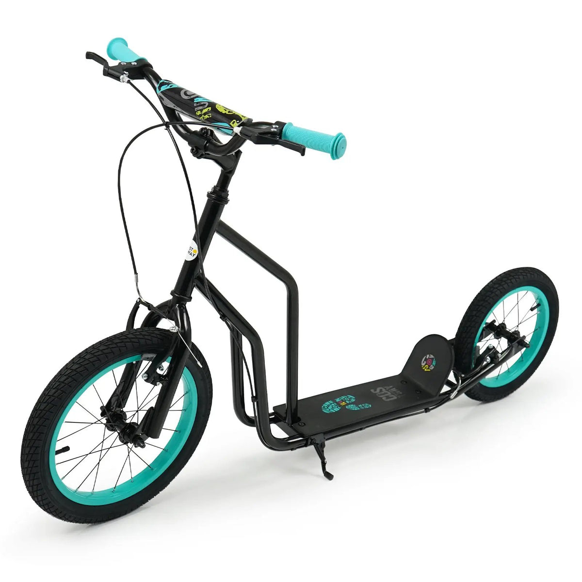 Youth Scooter with Adjustable Handlebar and 16/14-Inch Inflatable Wheels for Age 8+ Years Old, photo 6 of 24