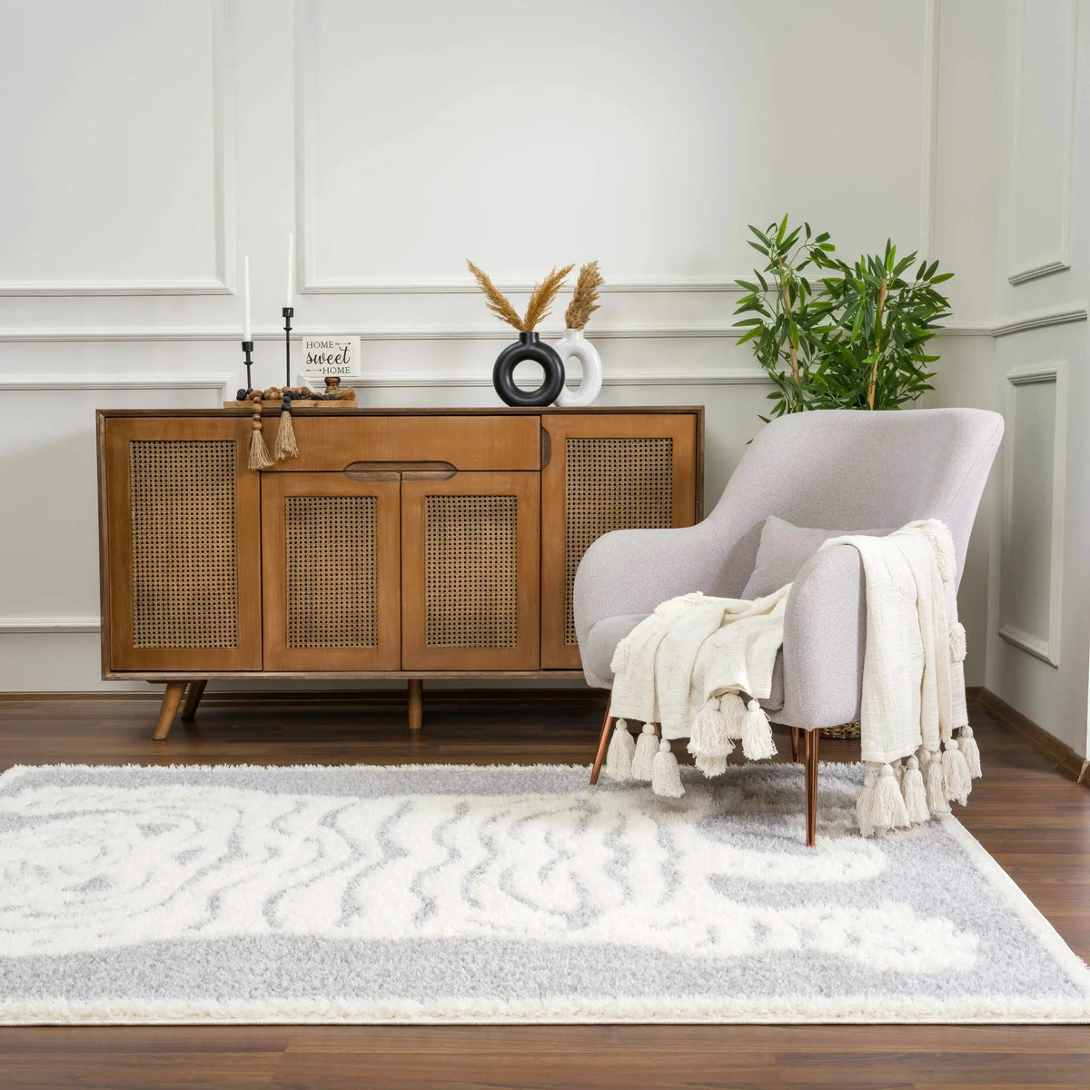 Zane Gray Tibetan Tiger Area Rug - Clearance, installed in a room 5