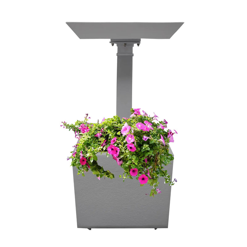 Modern Square Cast Aluminum 35-in Bird Bath and Planter Vase Combo by Sharicks