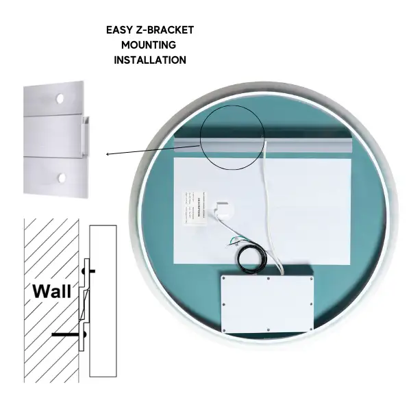 Zeek 30" BackLit LED Round Bathroom Wall Mirror MARD30 by ZEEK