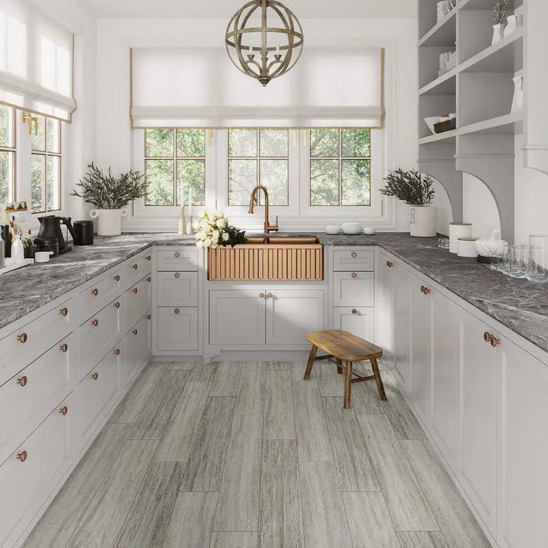 Gray 8x48 Matte Porcelain Large Format Tile (6 pack, 15.49 sq ft/case) by Apollo Tile