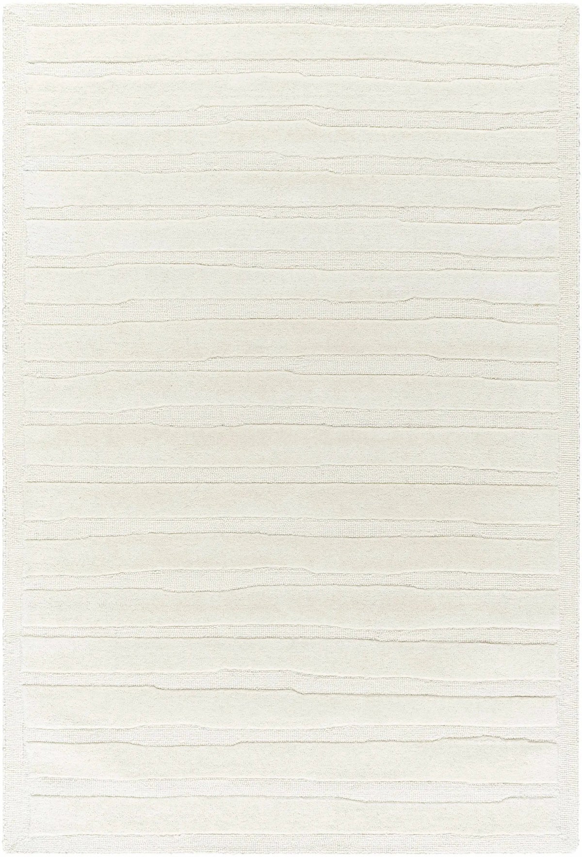 Zerah White Wool Area Rug - Clearance