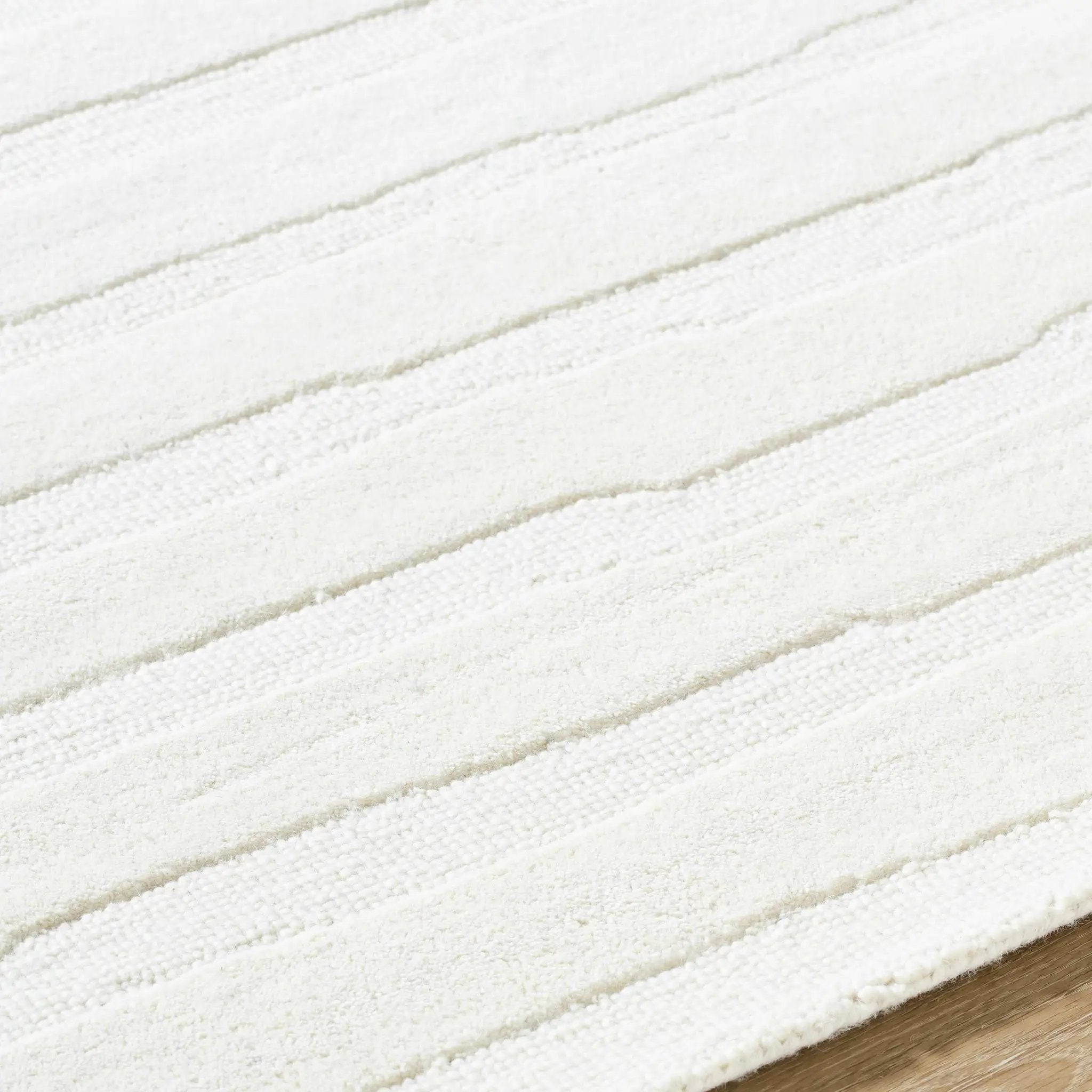 Zerah White Wool Area Rug - Clearance by Boutique Rugs