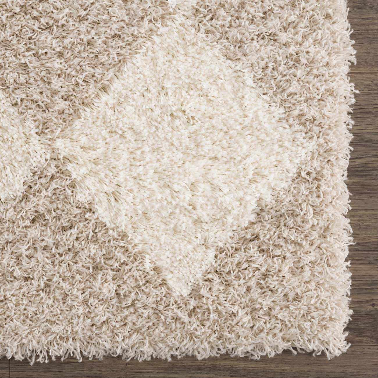 Zahur Cream & Beige Diamond Area Rug by Hauteloom