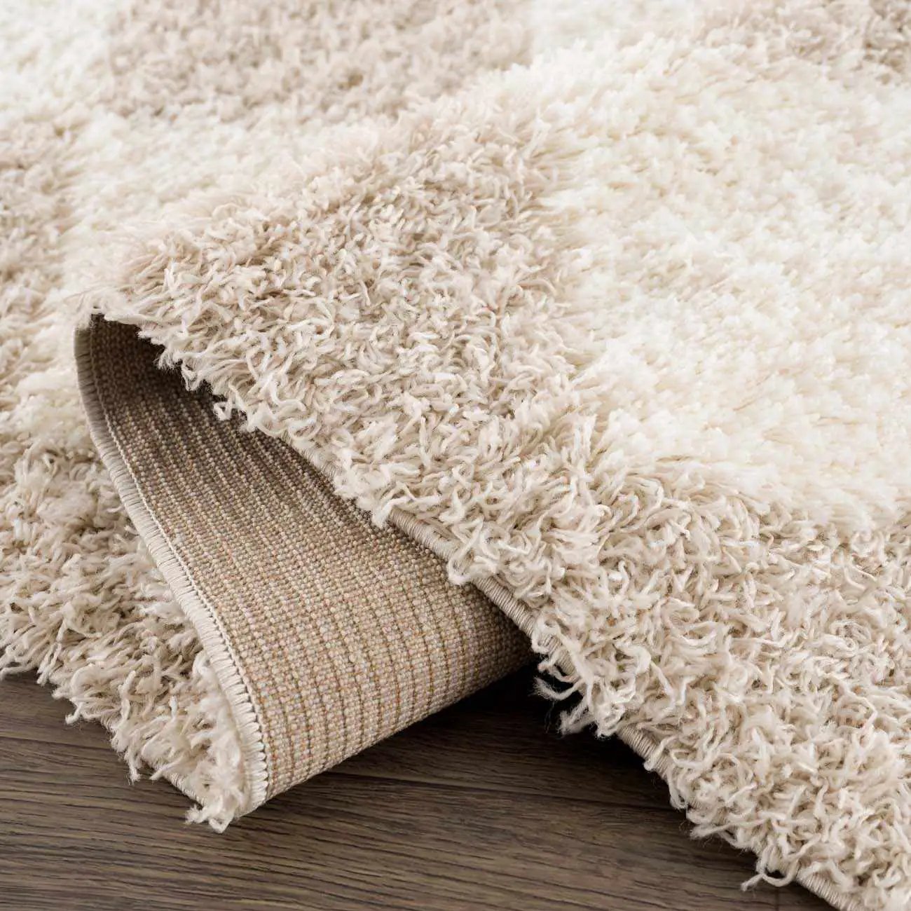 Zahur Cream & Beige Diamond Area Rug by Hauteloom