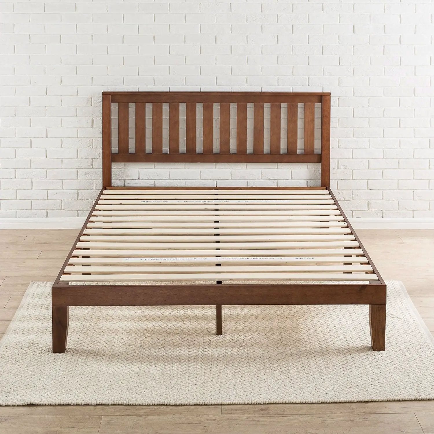 Queen size Mission Style Solid Wood Platform Bed Frame with Headboard in Espresso Finish by HomePacific