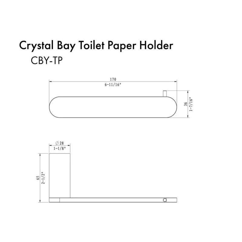 ZLINE Crystal Bay Bathroom Accessories Package with Towel Rail, Hook, Ring and Toilet Paper Holder, 4BP-CBYACC-PG by Farmhouse Kitchen and Bath