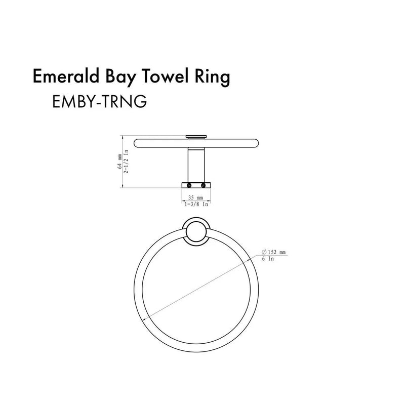 ZLINE Emerald Bay Bathroom Accessories Package with Towel Rail, Hook, Ring and Toilet Paper Holder, 4BP-EMBYACC-CH by Farmhouse Kitchen and Bath