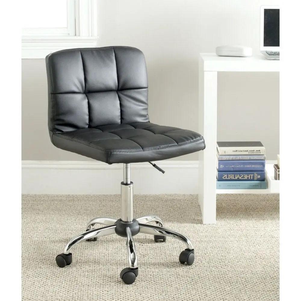 Modern Black Faux Leather Cushion Home Office Desk Chair by HomePacific