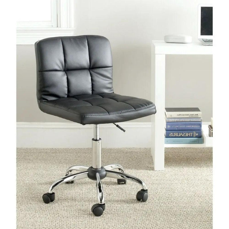 Modern Black Faux Leather Cushion Home Office Desk Chair by HomePacific