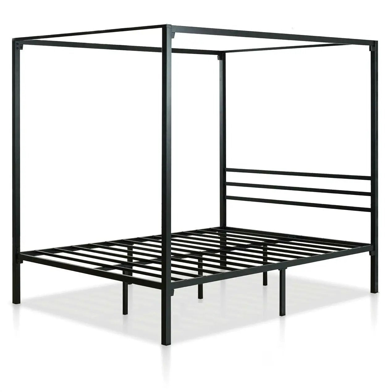 Queen size Modern Black Metal Canopy Bed Frame by HomePacific