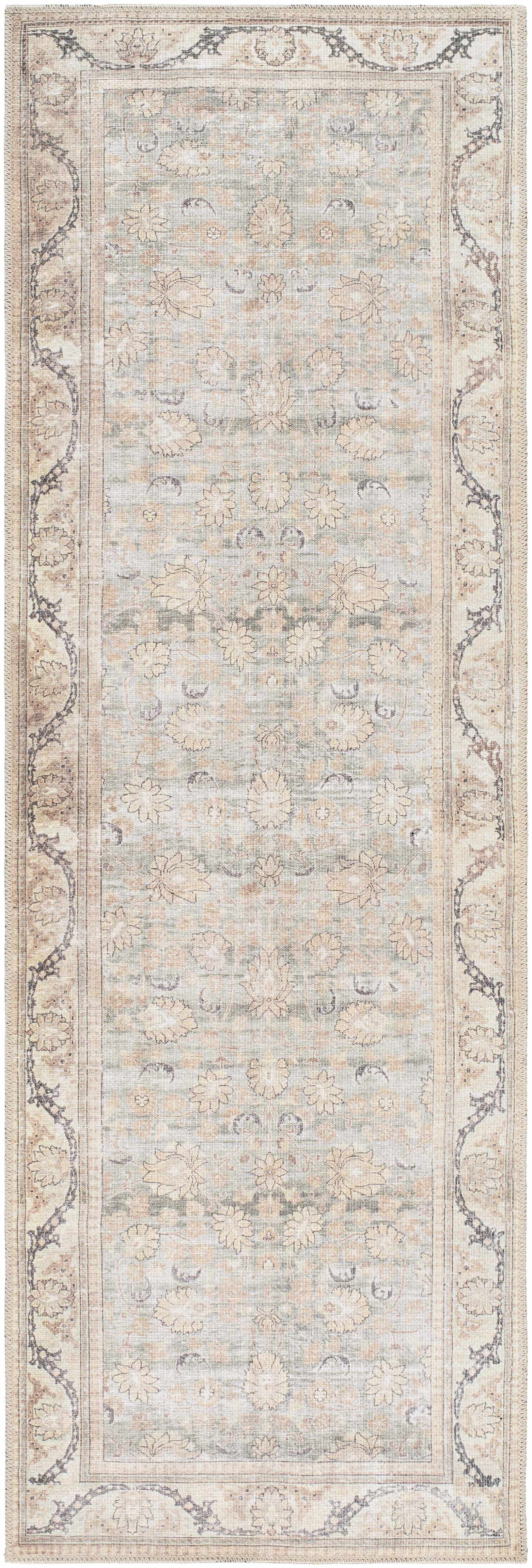 Zamir Vintage Flat Pile Washable Rug by Boutique Rugs