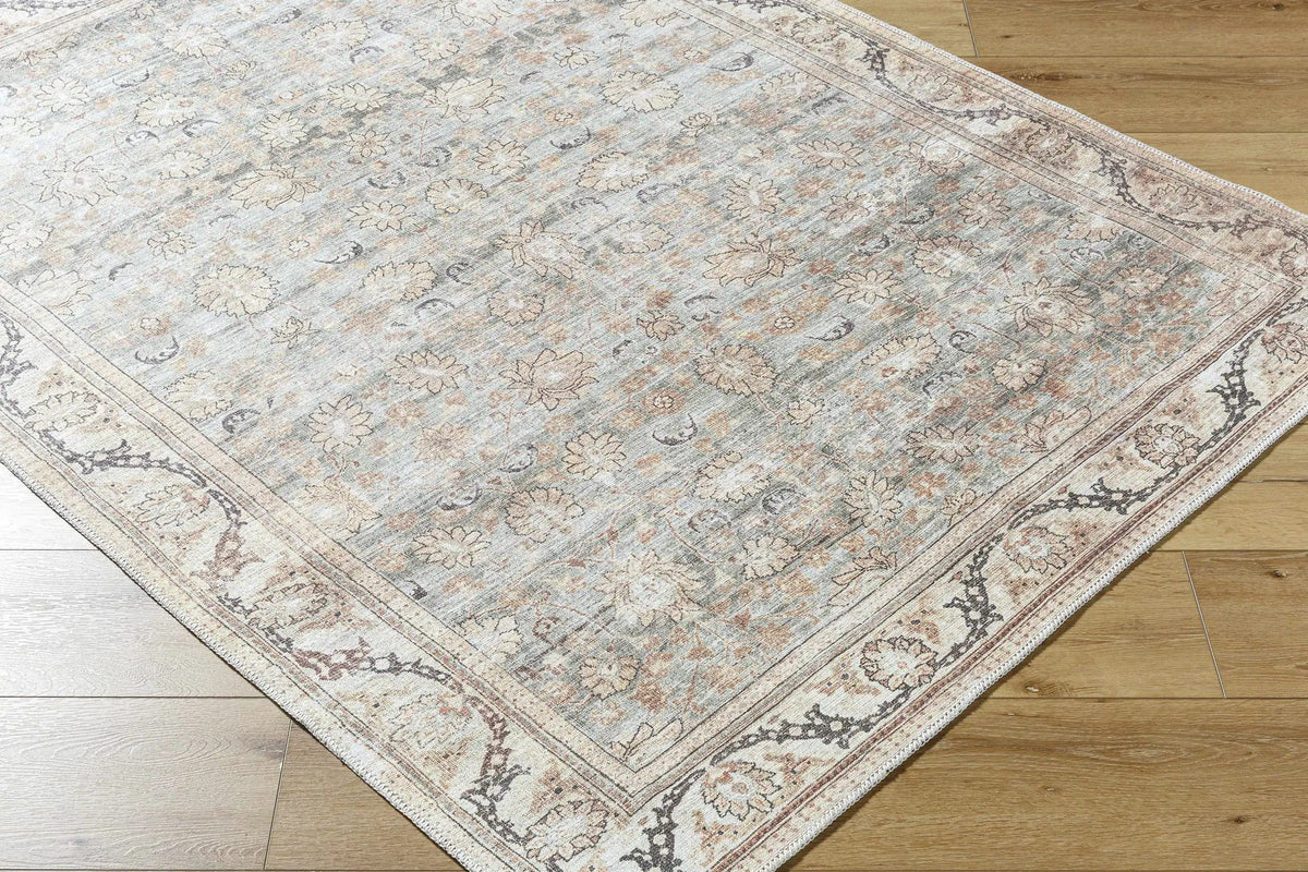 Zamir Vintage Flat Pile Washable Rug, photo 3 of 10