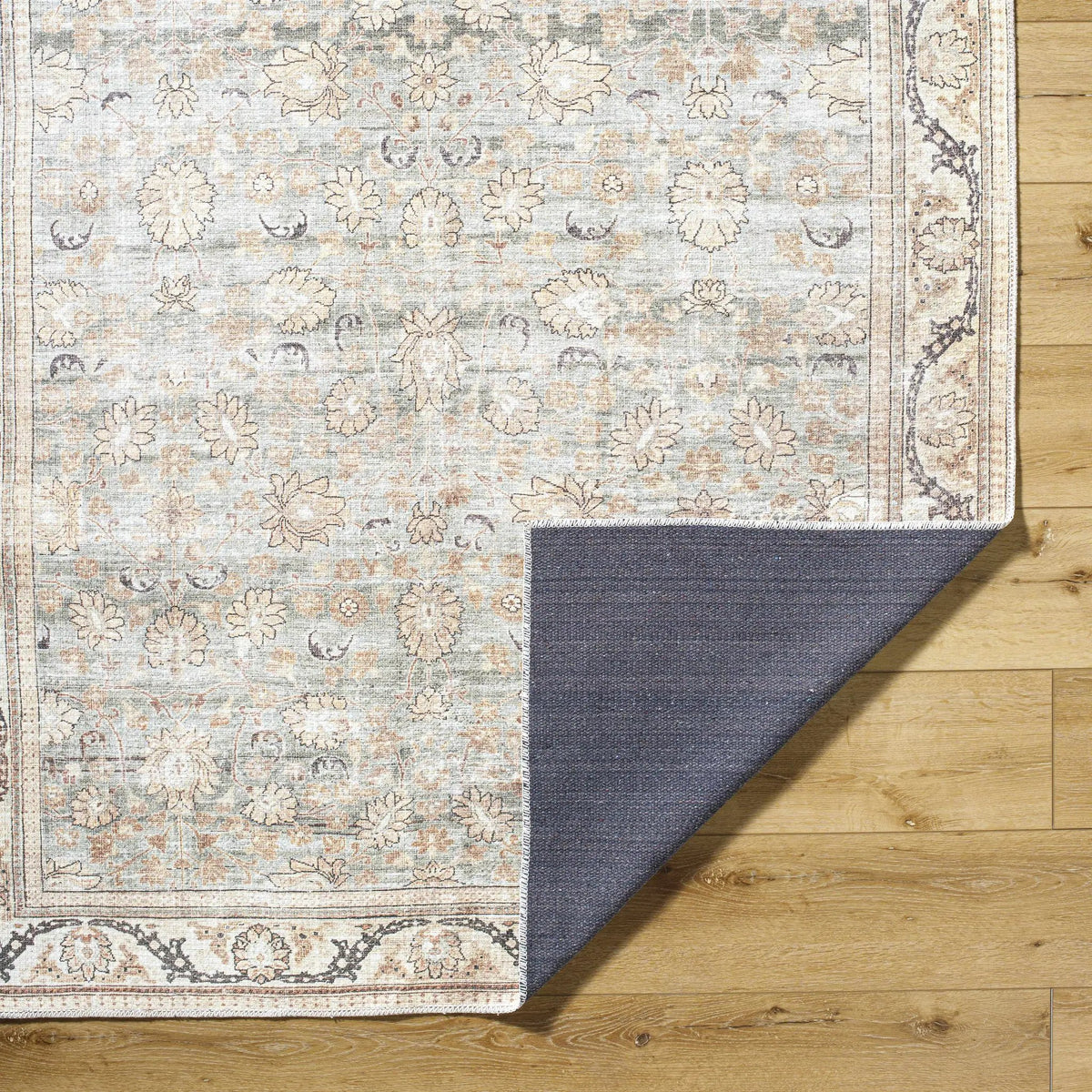 Zamir Vintage Flat Pile Washable Rug, photo 5 of 10