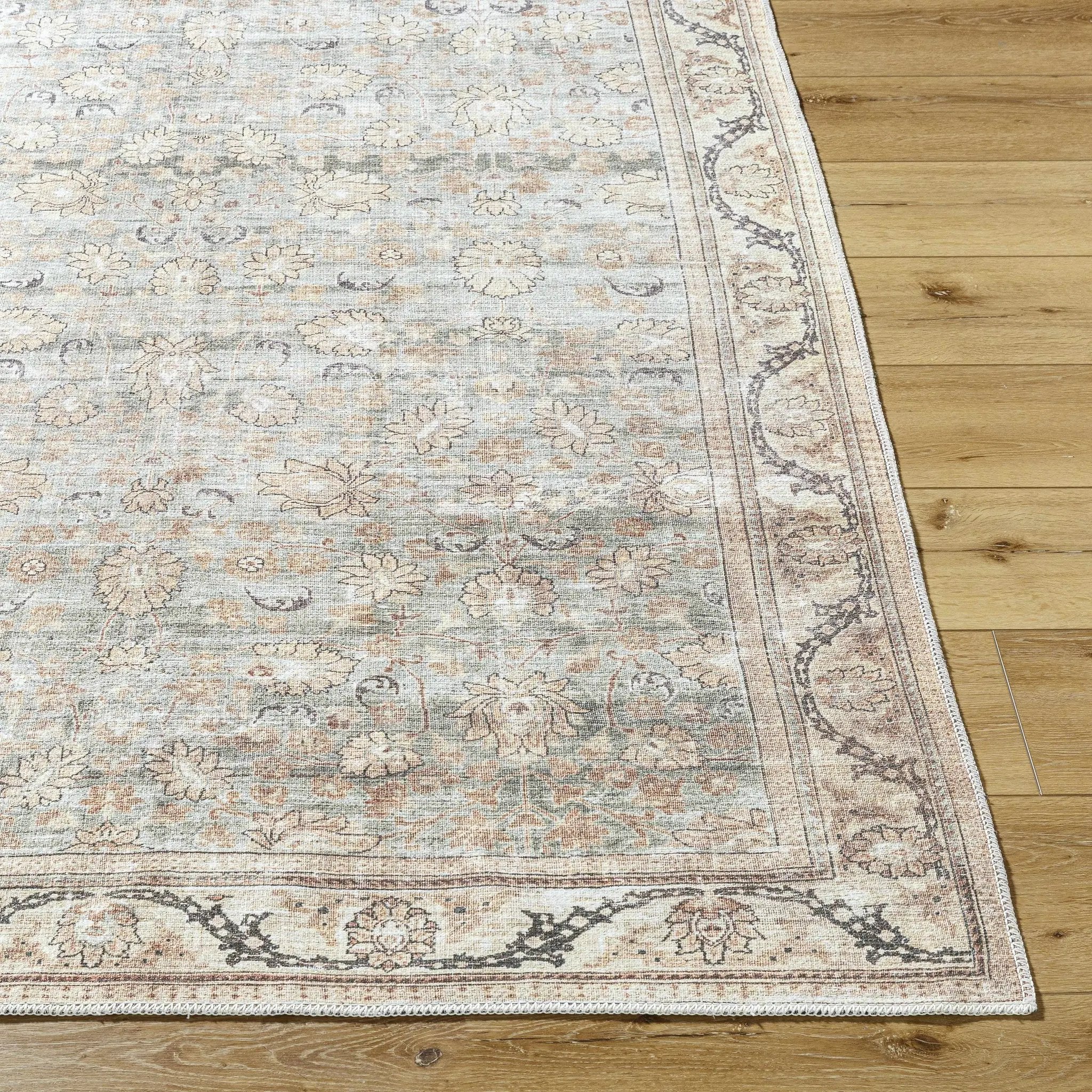 Zamir Vintage Flat Pile Washable Rug by Boutique Rugs