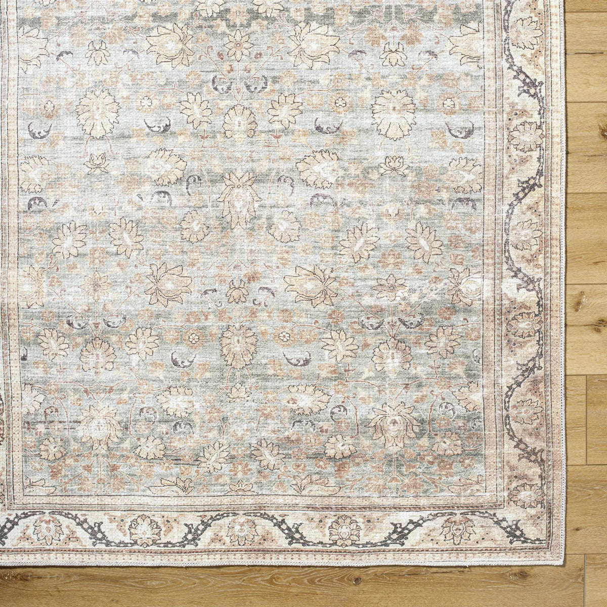 Zamir Vintage Flat Pile Washable Rug, photo 6 of 10