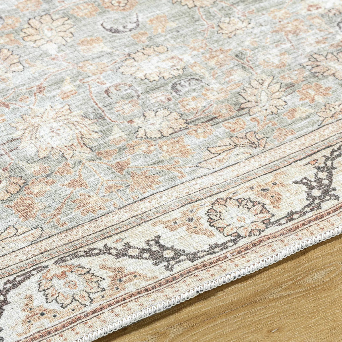 Zamir Vintage Flat Pile Washable Rug, photo 7 of 10