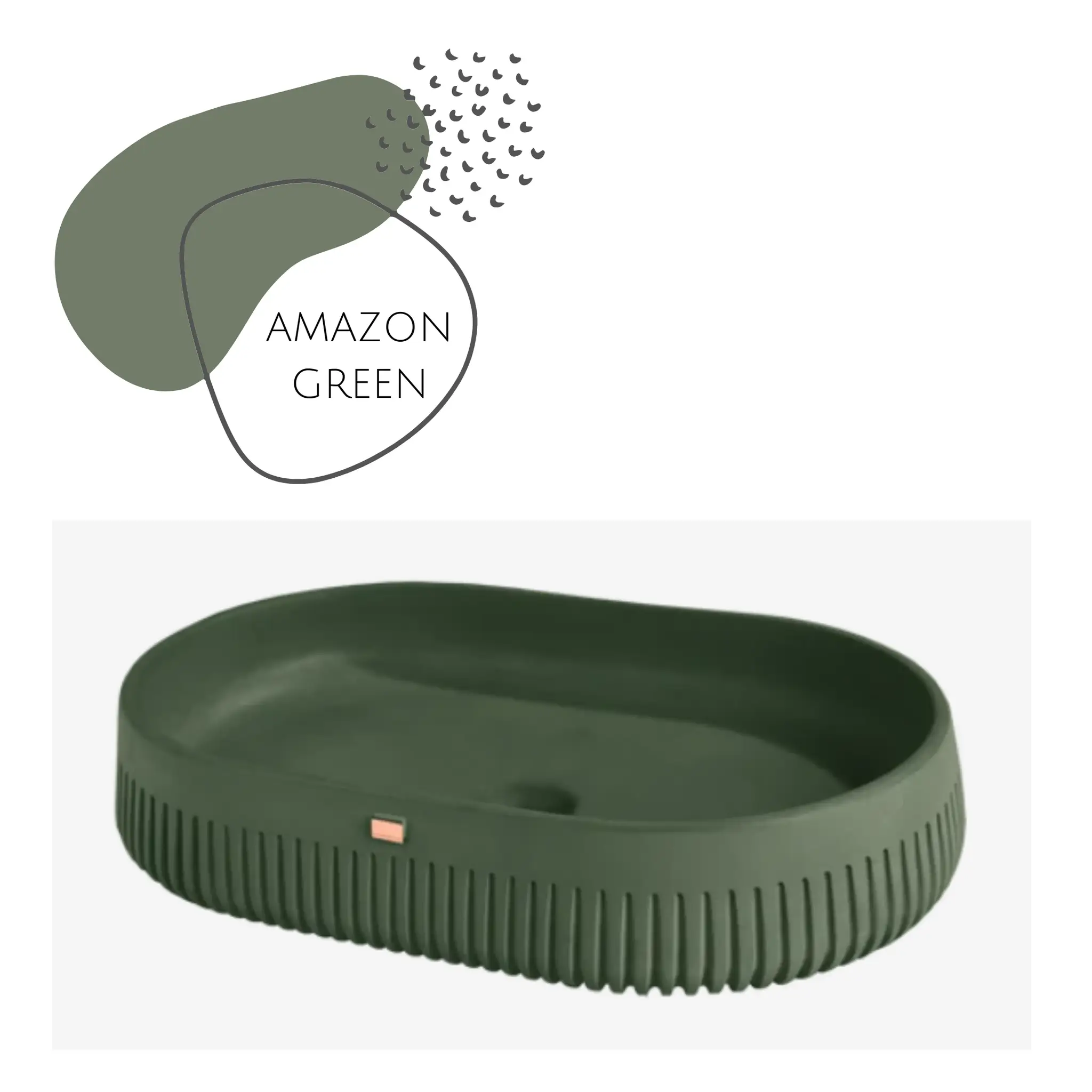 AUPAP02 22'' Concrete Rectangular Oval Vessel Sink - Bathroom by ZEEK