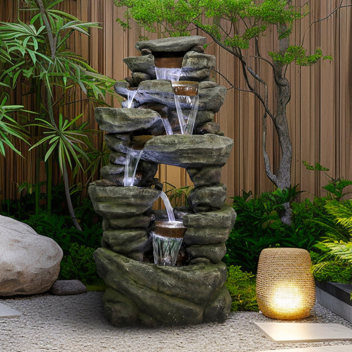 Resin Rock Waterfall Fountain Large 60 Inch 7 Tier, photo 5 of 13