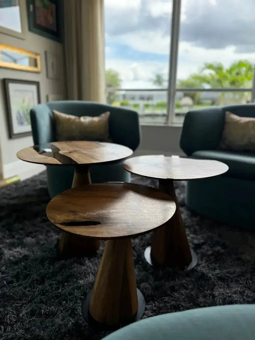 Resin Nesting Tables - Versatile Zigzag Epoxy Coffee Table Set, photo 4 of 15