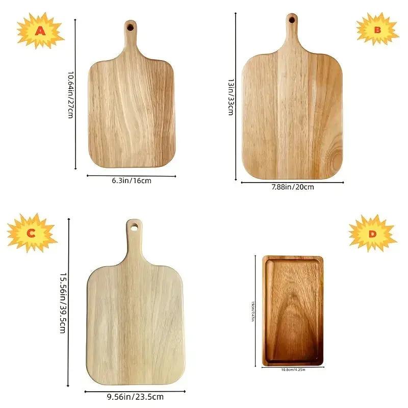 A Solid Wood Cutting Board Designed for Food Preparation, Suitable for Chopping Vegetables, Fruits, And Meats. This Kitchen Board Is Ideal for Cooking in Both Indoor And Outdoor Settings, Easy to Clean by House Of Avana