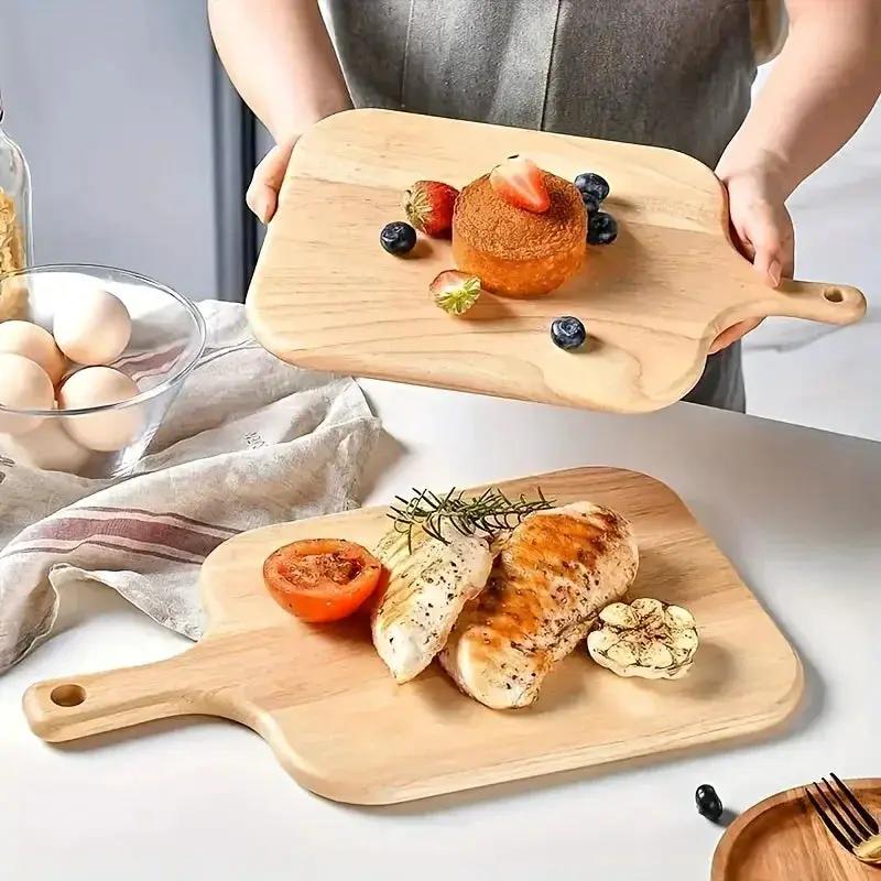 A Solid Wood Cutting Board Designed for Food Preparation, Suitable for Chopping Vegetables, Fruits, And Meats. This Kitchen Board Is Ideal for Cooking in Both Indoor And Outdoor Settings, Easy to Clean by House Of Avana