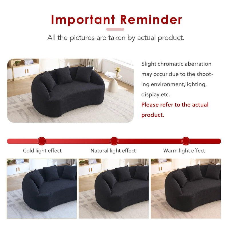 LY-049S Curved Modern Boneless Sofa Loveseat by HouseOfZazla