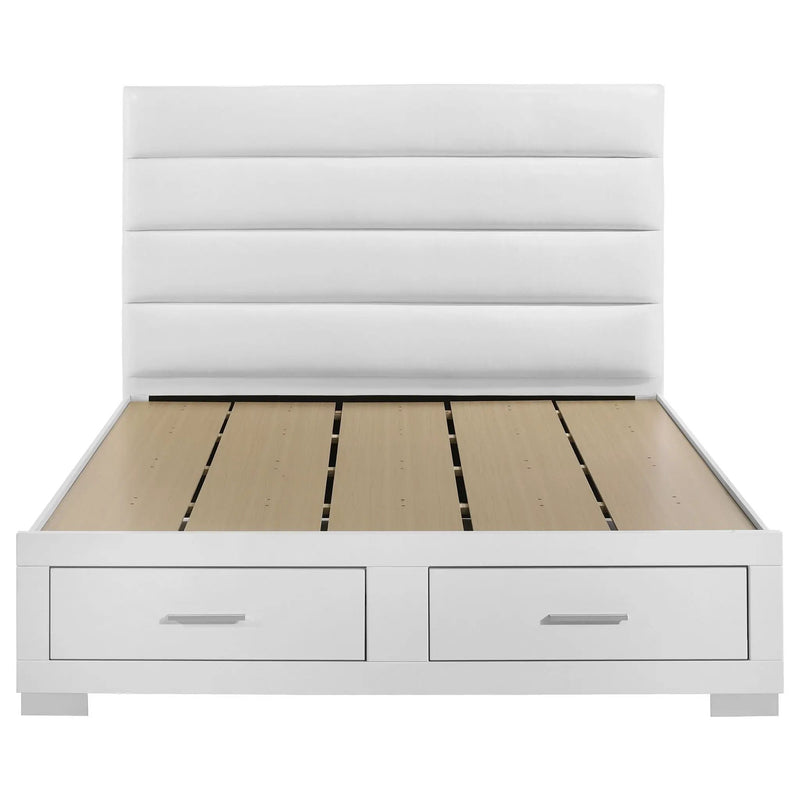 Felicity California King Storage Bed White High Gloss by Unique Piece Furniture