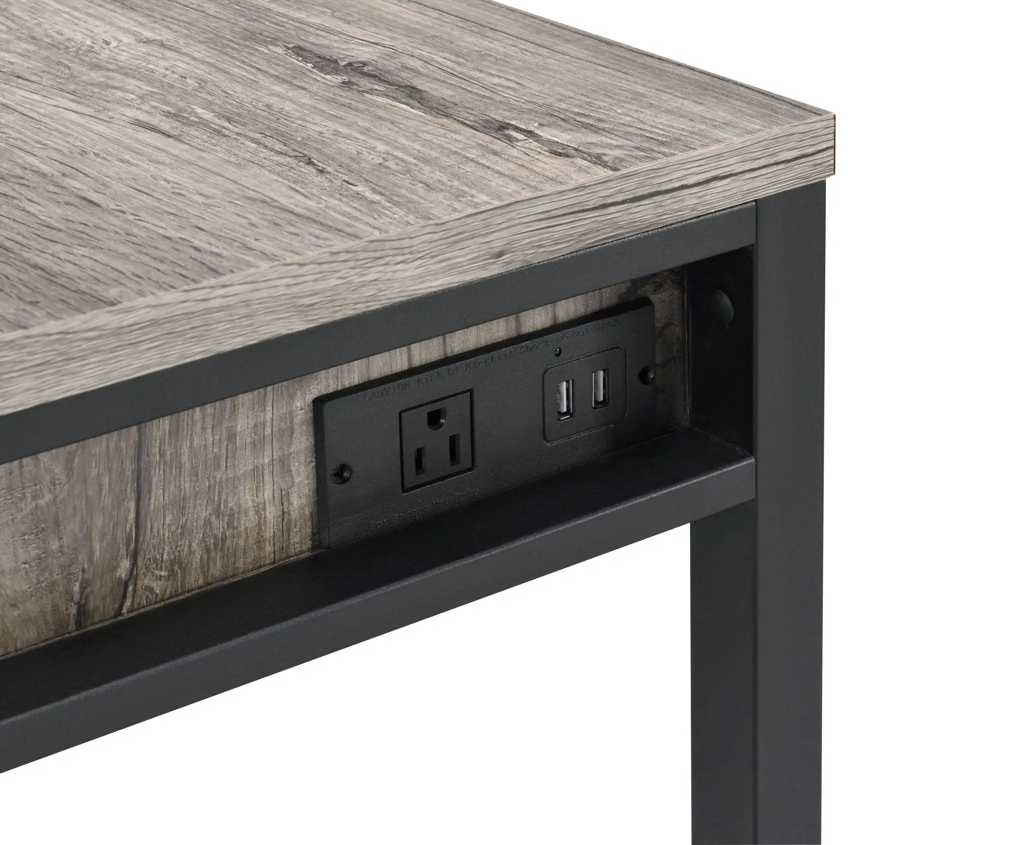 Disho - Weathered Writing Desk With USB - Oak by Unique Piece Furniture