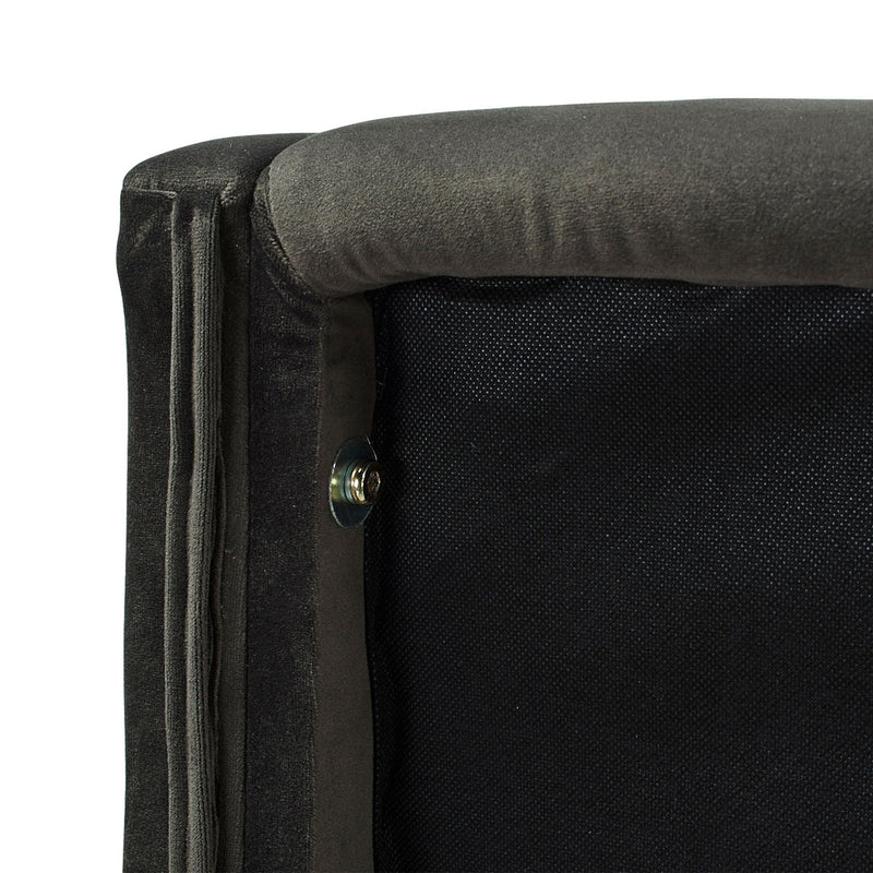 David - King Tufted Wingback Bed - Dark Charcoal Gray by HouseOfZazla