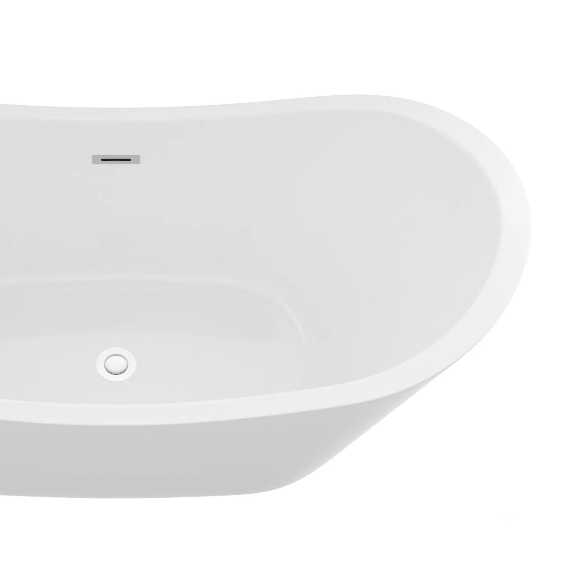 Glossy Freestanding Bathtub, Double Slipper Design, Deep Soaking Comfort by HouseOfZazla