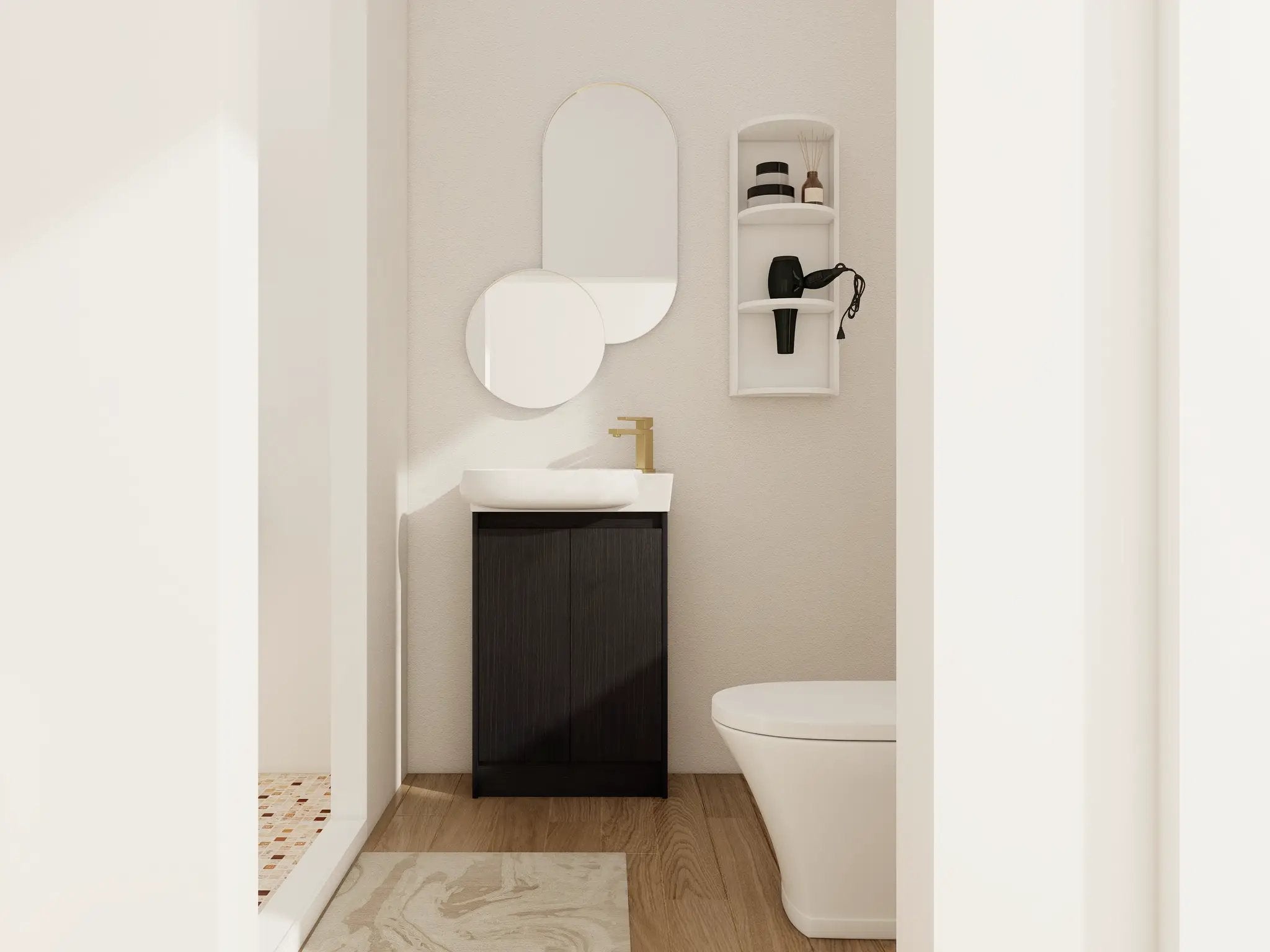 23" Freestanding Bathroom Vanity with Sink and Storage Rack by HouseOfZazla