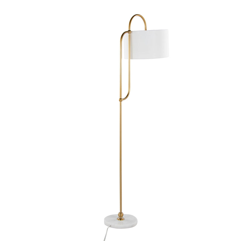 Leslie - Glam / Art Deco Floor Lamp - Gold / White by HouseOfZazla