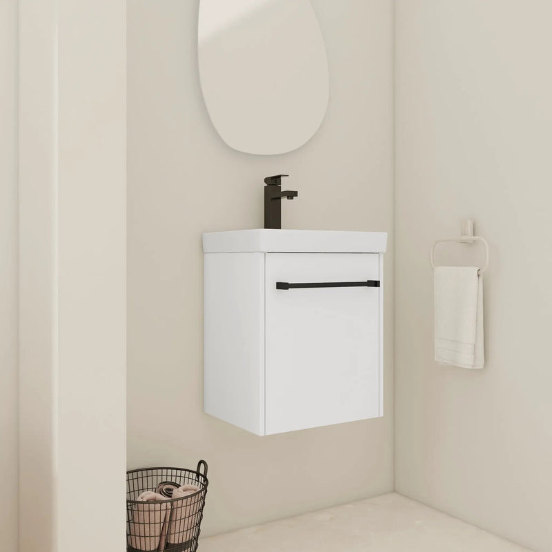 18" Floating Wall-Mounted Bathroom Vanity with Ceramic Sink by HouseOfZazla