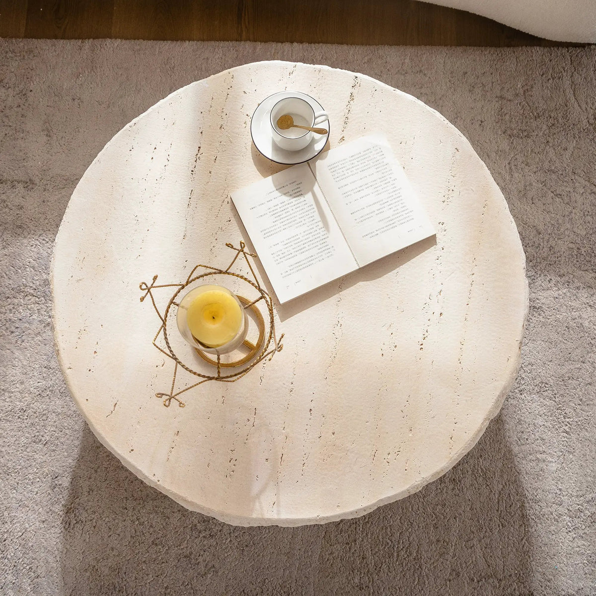 MgO Mid-Century Round Centre Coffee Table by HouseOfZazla