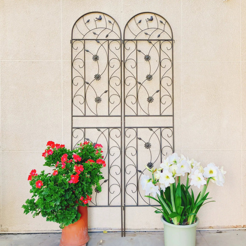 4 Pack Metal Garden Trellis 86.7" x 19.7" Rustproof for Climbing Plants by HouseOfZazla