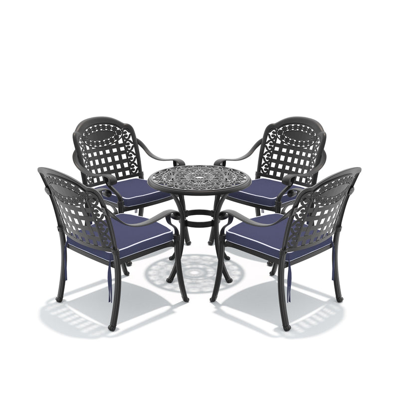 5-Piece Cast Aluminum Patio Furniture Set with Cushions by HouseOfZazla