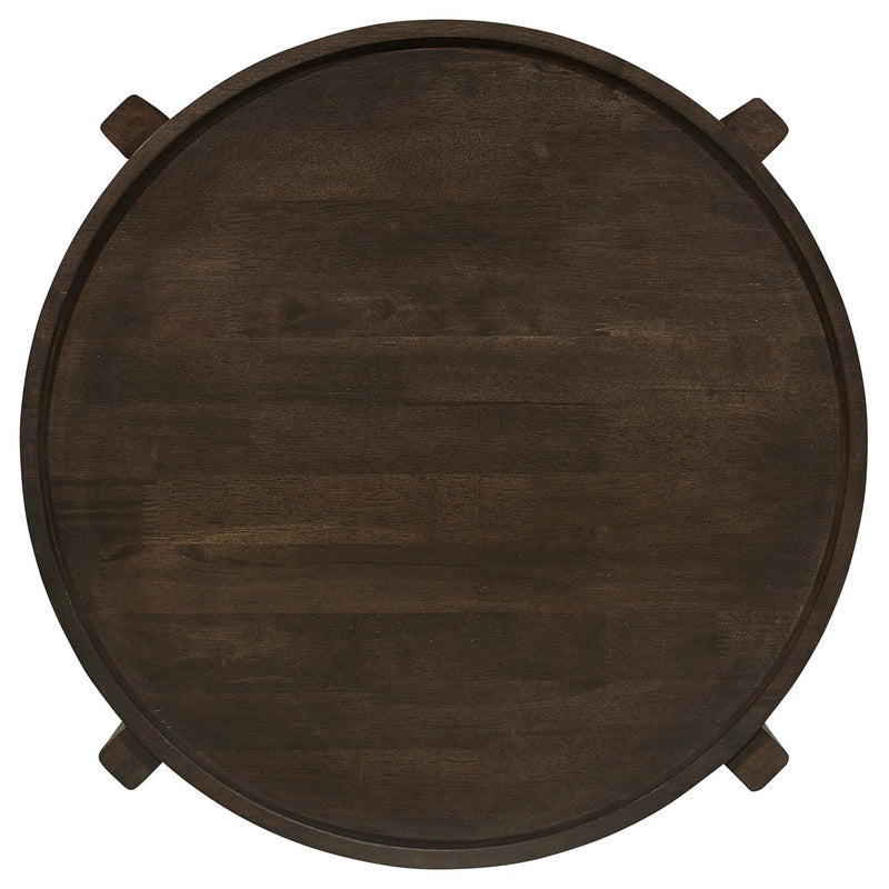 Cota 2-piece Solid Wood Coffee and End Table Set Dark Brown by Unique Piece Furniture