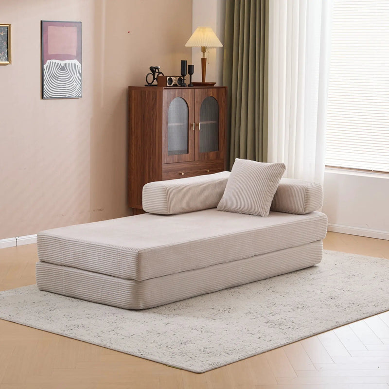 Floor Couch, Convertible Floor Sofa Bed With Pillow Back Support Armrest by HouseOfZazla