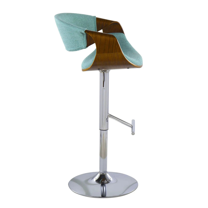 Curvo - Mid Century Modern Adjustable Barstool With Swivel With Straight T Footrest by Unique Piece Furniture