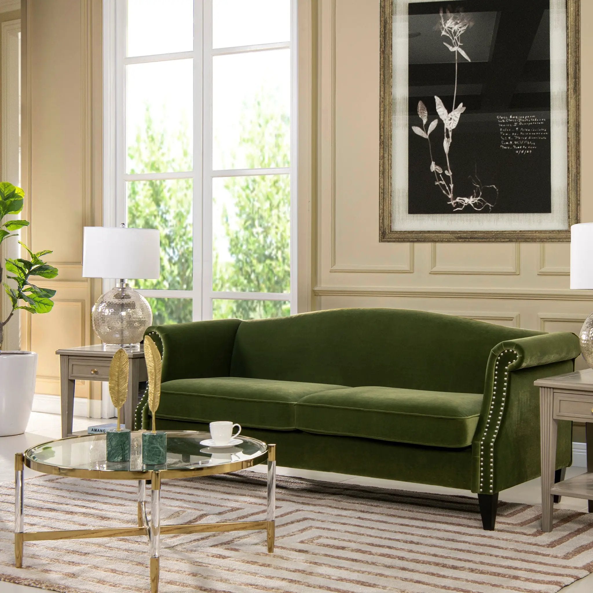 Elaine - Camel Back Small Space Sofa by Unique Piece Furniture