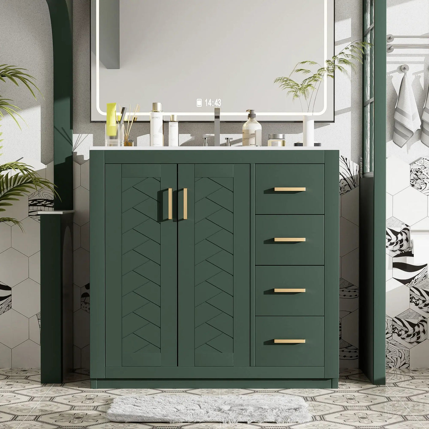 Bathroom Vanity With Sink Combo, Storage Cabinet, Freestanding Set With 3 Drawers & Soft Closing Doors by Unique Piece Furniture