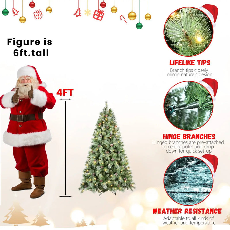 9FT Christmas Tree with 700 Warm Lights by HouseOfZazla