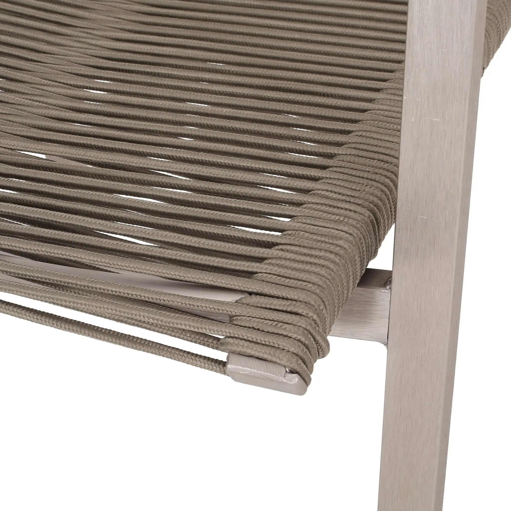 Outdoor Modern Aluminum Dining Chair Set With Rope Sea (Set of 2) by HouseOfZazla